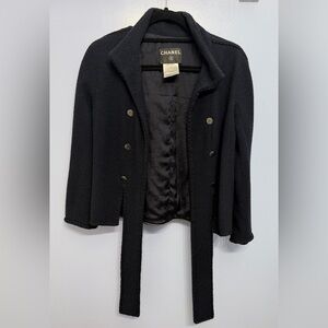 CHANEL Midnight Blue Tweed Jacket 38